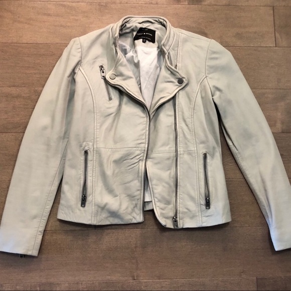 Lucky Brand light grey leather jacket - Picture 3 of 8